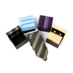 SET CORBATA NORMAL Y GEMELOS EN ESTUCHE DE REGALO