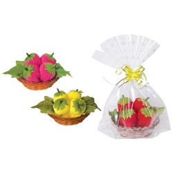 DULCES FRESAS EN CESTITA Y BOLSITA DE REGALO